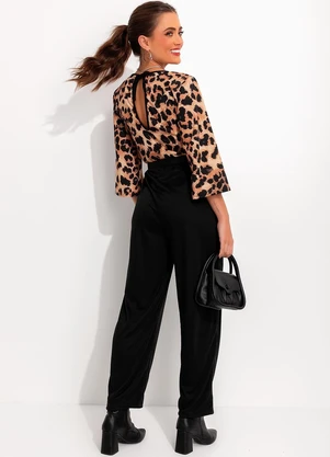 Moda Pop - Macacão Preto em Malha - MODA POP