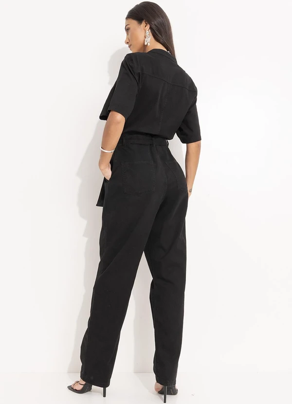 Quintess - Macacão Preto em Sarja 2