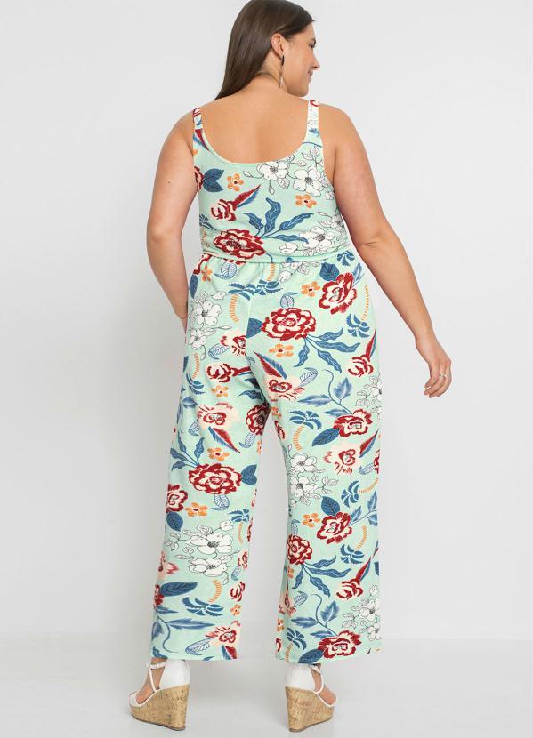 Outlet - Macacão Regata com Amarração Floral Verde 6