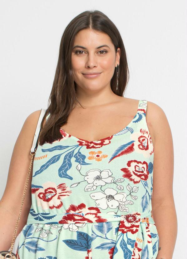 Outlet - Macacão Regata com Amarração Floral Verde 7