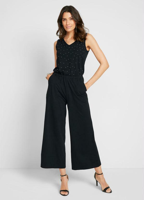 Macaco Regata com Strass (Preto)