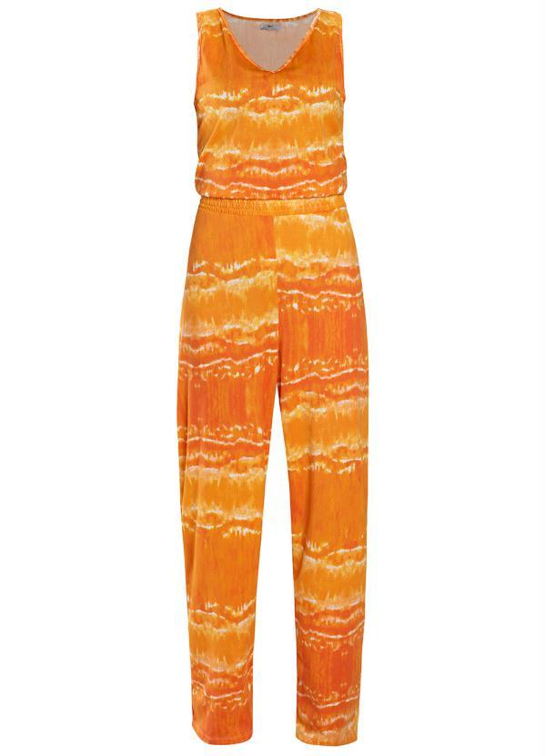 Outlet - Macacão Regata Laranja e Branco 4