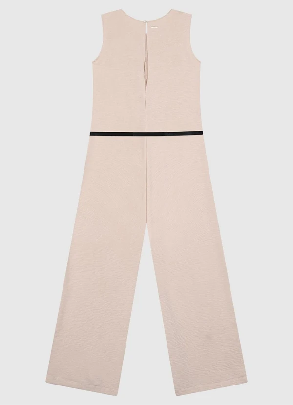 Enfim - Macacão Reto Texturizado Areia 4