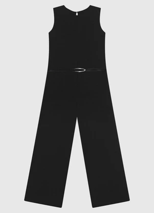 Enfim - Macacão Reto Texturizado Preto - ENFIM