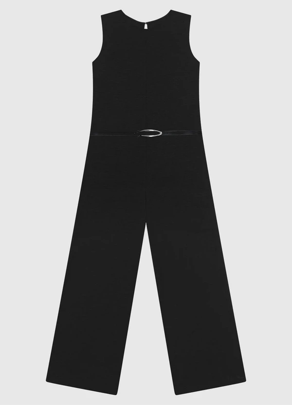 Enfim - Macacão Reto Texturizado Preto 1