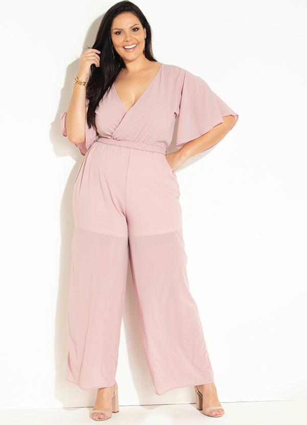 Quintess - Macacão Rosê com Cinto Trançado 3