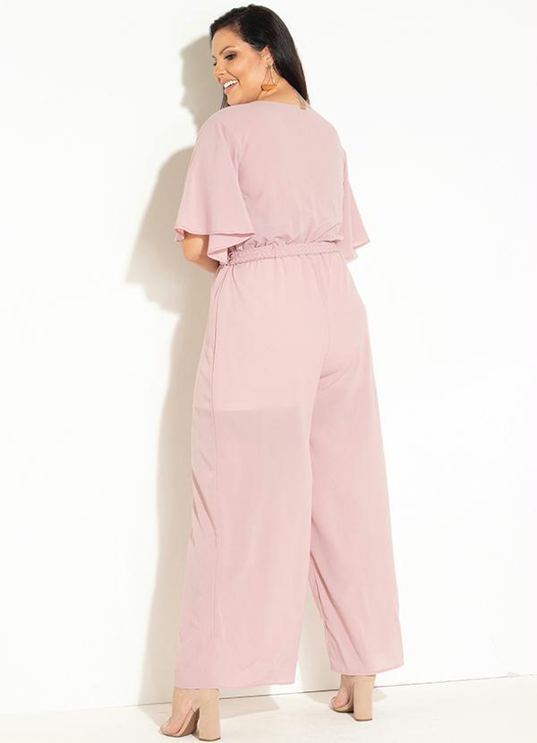 Quintess - Macacão Rosê com Cinto Trançado 4