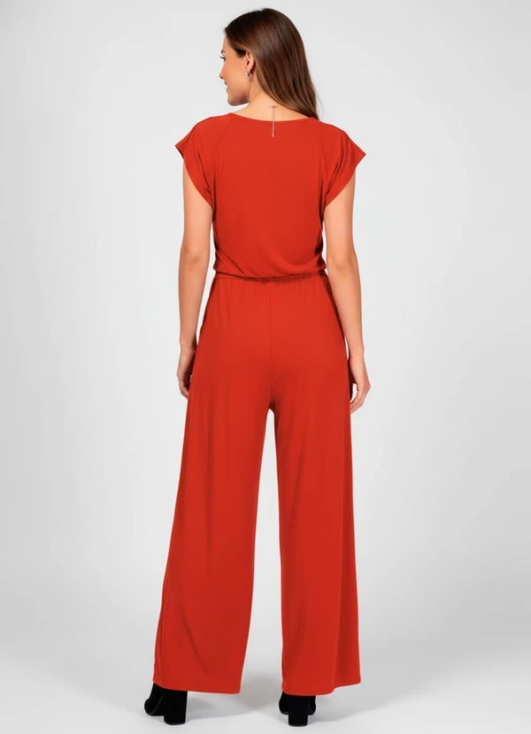 Macacão Telha Longo com Bolsos e Faixa - Quintess