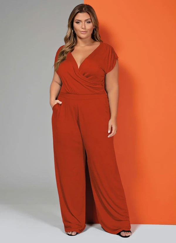 Quintess - Macacão Telha Longo com Bolsos e Faixa 7