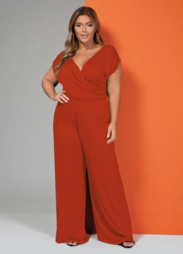 Quintess - Macacão Telha Longo com Bolsos e Faixa 9