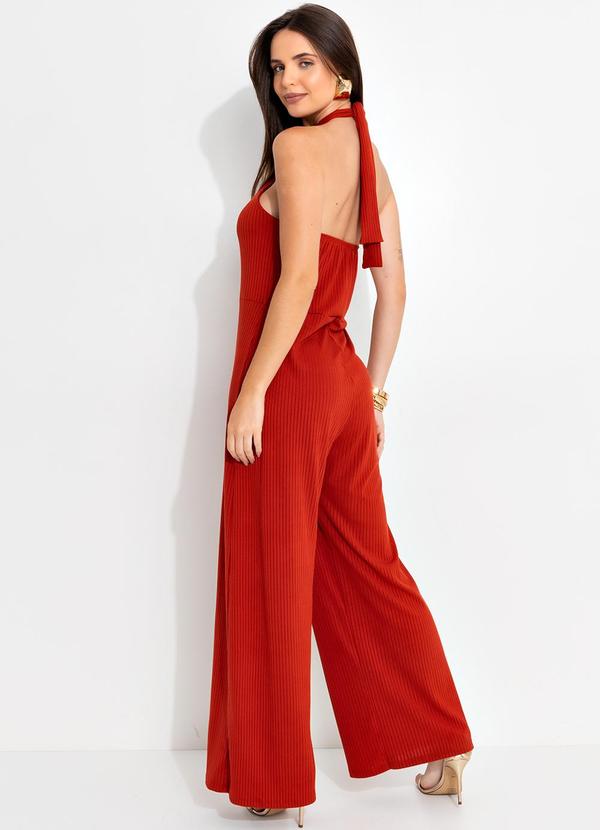 Quintess - Macacão Terracota em Malha Canelada 2