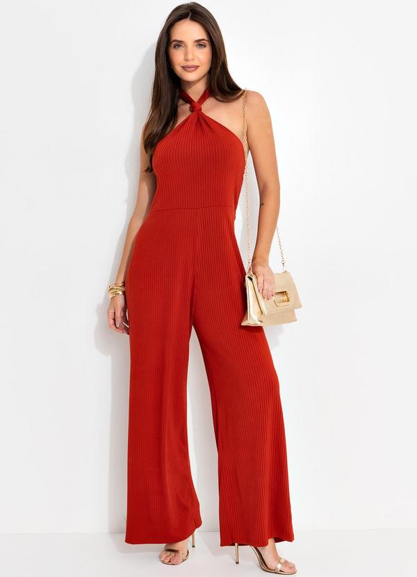 Quintess - Macacão Terracota em Malha Canelada 3