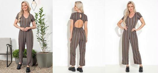 Macaco Texturizada Preto com Recorte Vazado