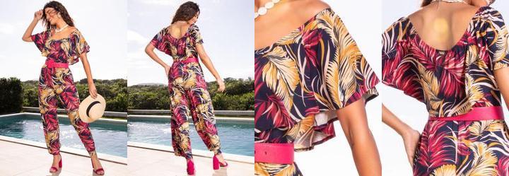 Macaco Tropical Color em Malha de Viscose