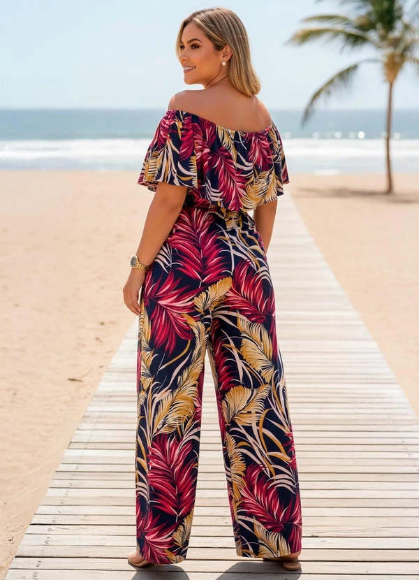 Quintess - Macacão Tropical Color em Malha de Viscose 2