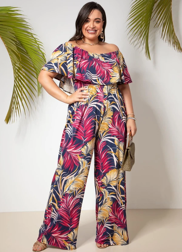 Quintess - Macacão Tropical Color em Malha de Viscose 9