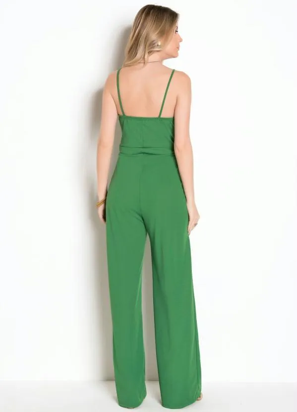 Moda Pop - Macacão Verde com Pregas 2