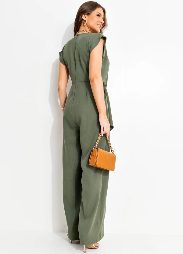 Quintess - Macacão Verde em Crepe Plano 2