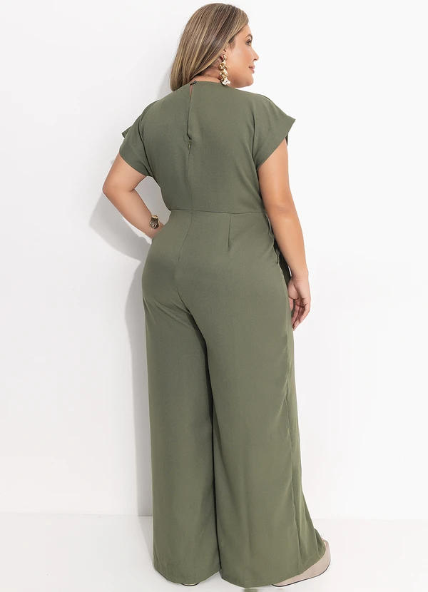 Quintess - Macacão Verde em Crepe Plano 8