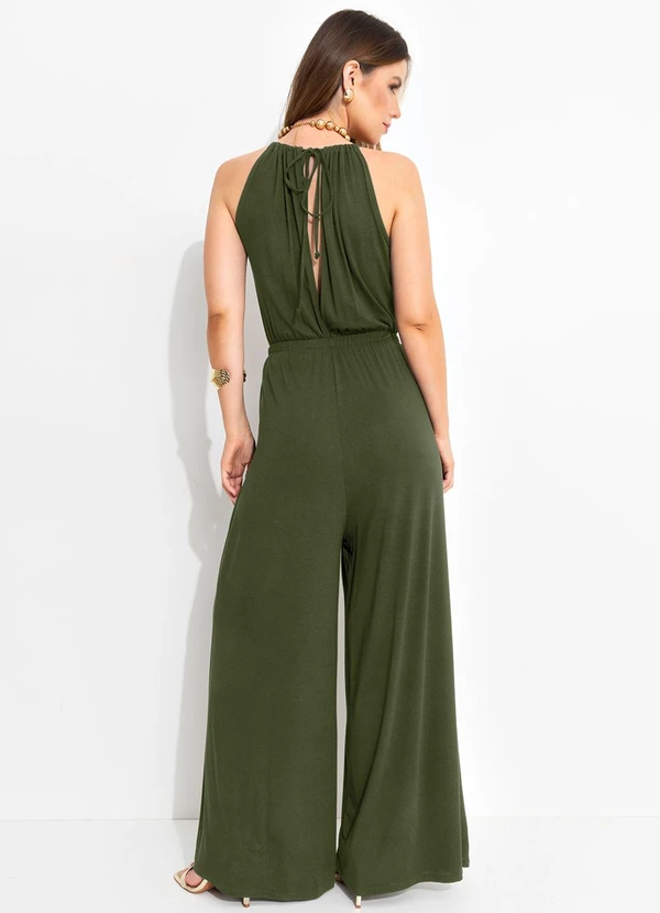 Quintess - Macacão Verde em Malha de Viscose com Elastano 2