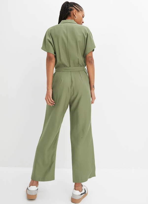 bonprix - Macacão Verde Militar em Jeans 2