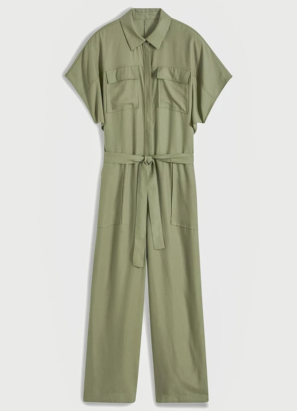 bonprix - Macacão Verde Militar em Jeans 9