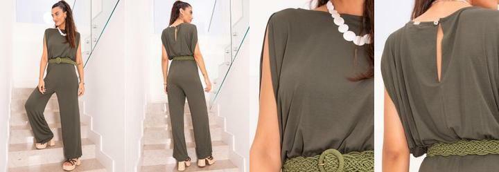 Macaco Verde Militar em Malha de Viscose