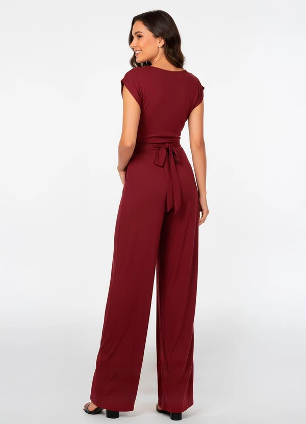 Quintess - Macacão Vermelho em Malha de Viscose 2