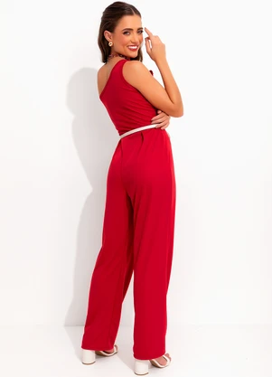 Moda Pop - Macacão Vermelho em Malha - MODA POP