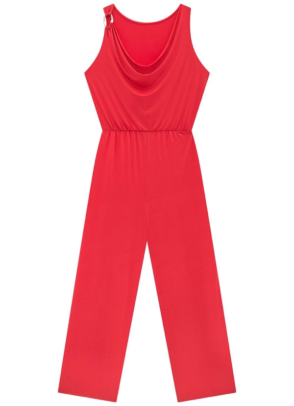 Enfim - Macacão Vermelho Gola Degagê 2