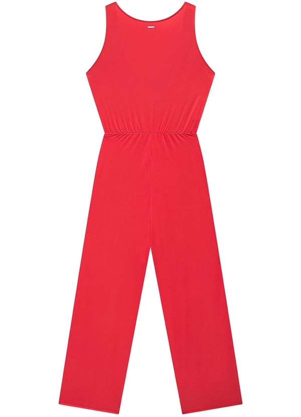 Enfim - Macacão Vermelho Gola Degagê 3