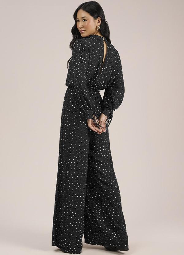 Angel - Macacão Viscose Estampada Preto 2