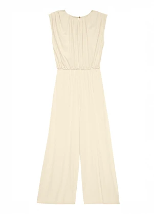 Enfim - Macacão Wide Leg em Malha Off White - ENFIM