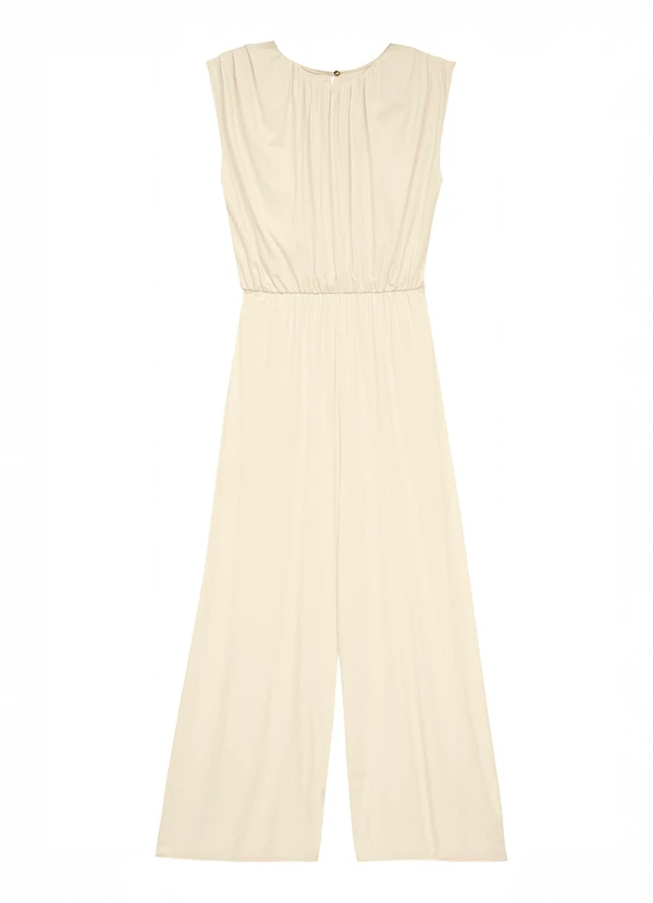 Enfim - Macacão Wide Leg em Malha Off White 2