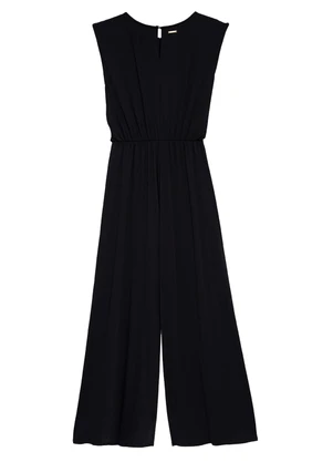 Enfim - Macacão Wide Leg em Malha Preto - ENFIM