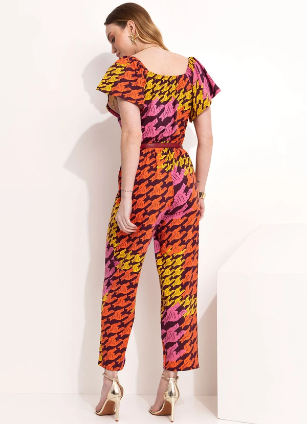 Quintess - Macacão Abstrato em Malha de Viscose 3