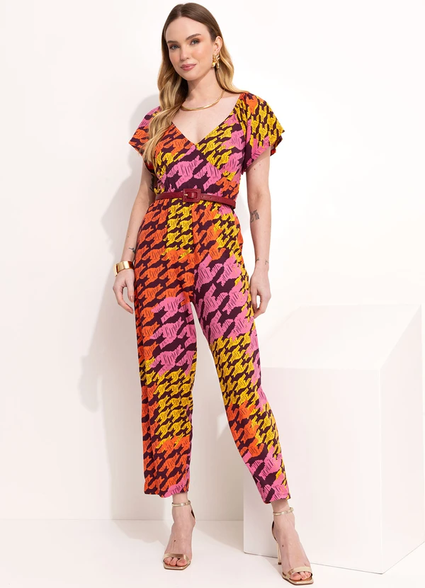 Quintess - Macacão Abstrato em Malha de Viscose 2