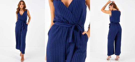 Macaco Azul Marinho em Alfaiataria Risca de Giz