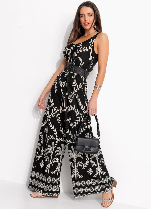 Quintess - Macacão Barrado Coqueiros em Malha de Viscose 6