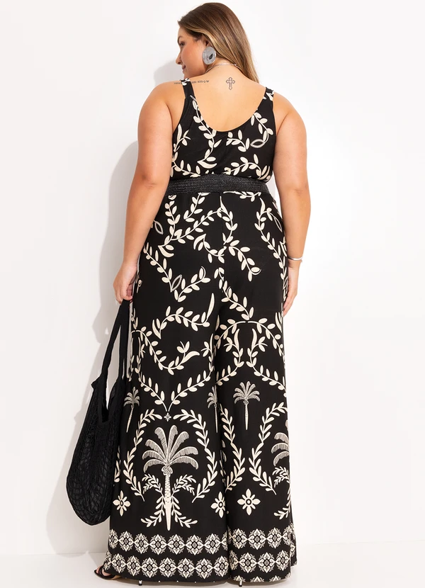 Quintess - Macacão Barrado Coqueiros em Malha de Viscose 8