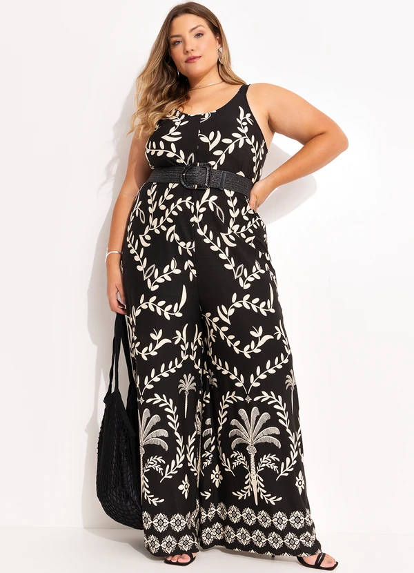 Quintess - Macacão Barrado Coqueiros em Malha de Viscose 9