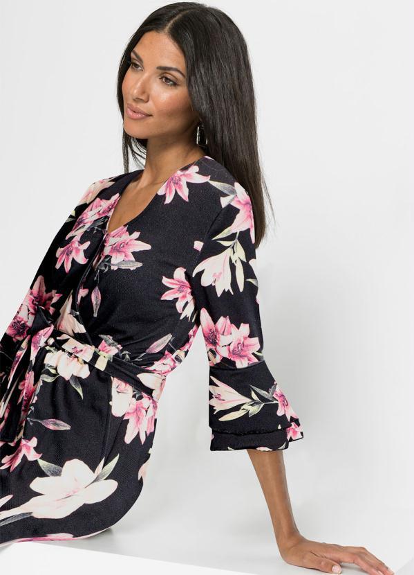 Outlet - Macacão com Amarração Floral Dark 4