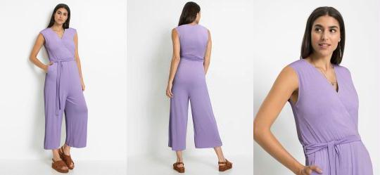 Macac�o com Bolsos e Amarra��o Lil�s