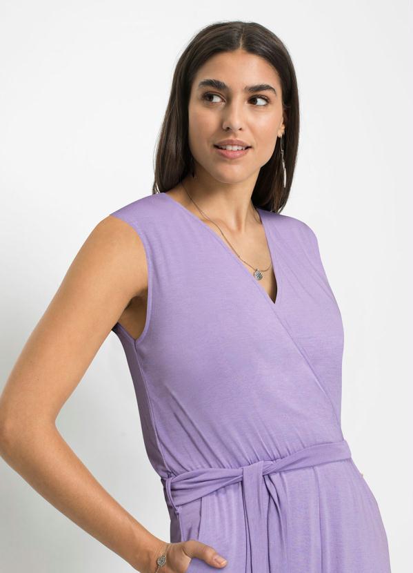 Outlet - Macacão com Bolsos e Amarração Lilás 3