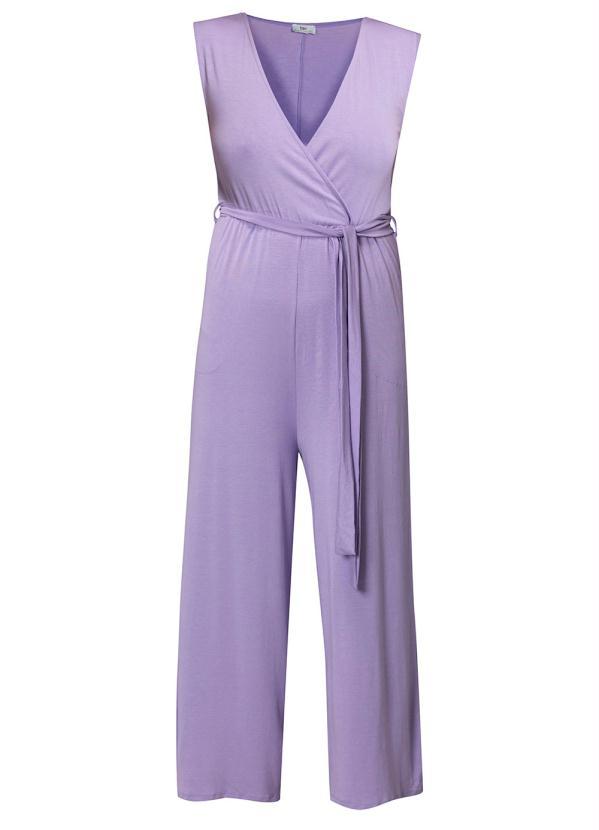 Outlet - Macacão com Bolsos e Amarração Lilás 7