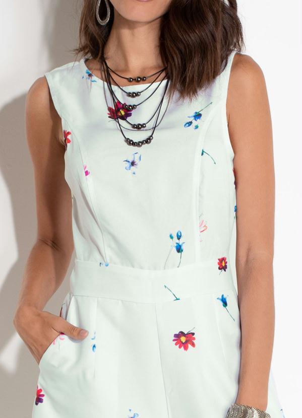 Quintess - Macacão Floral Pantacourt com Bolsos 3