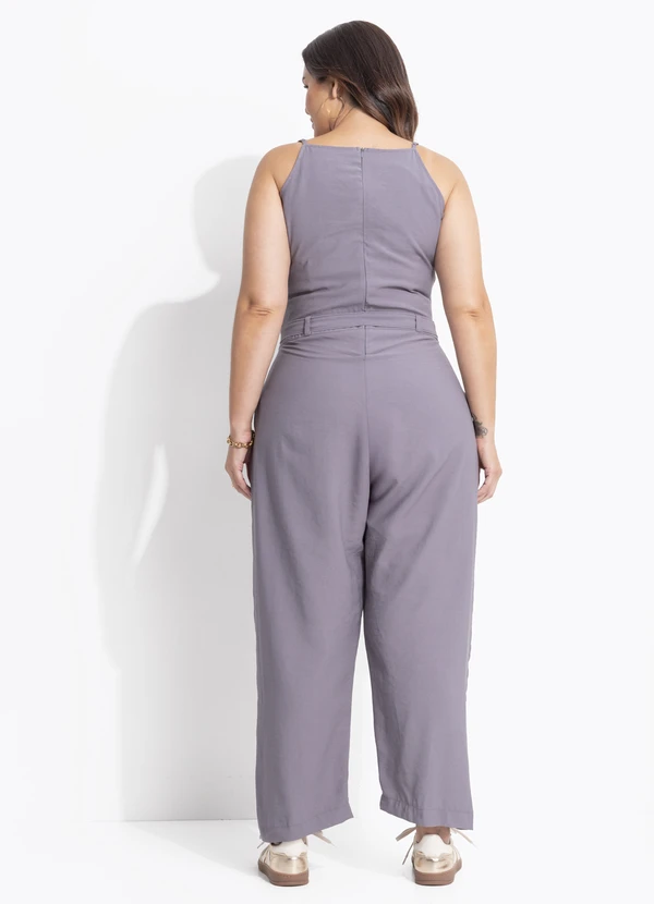 Quintess - Macacão Grafite em Alfaiataria