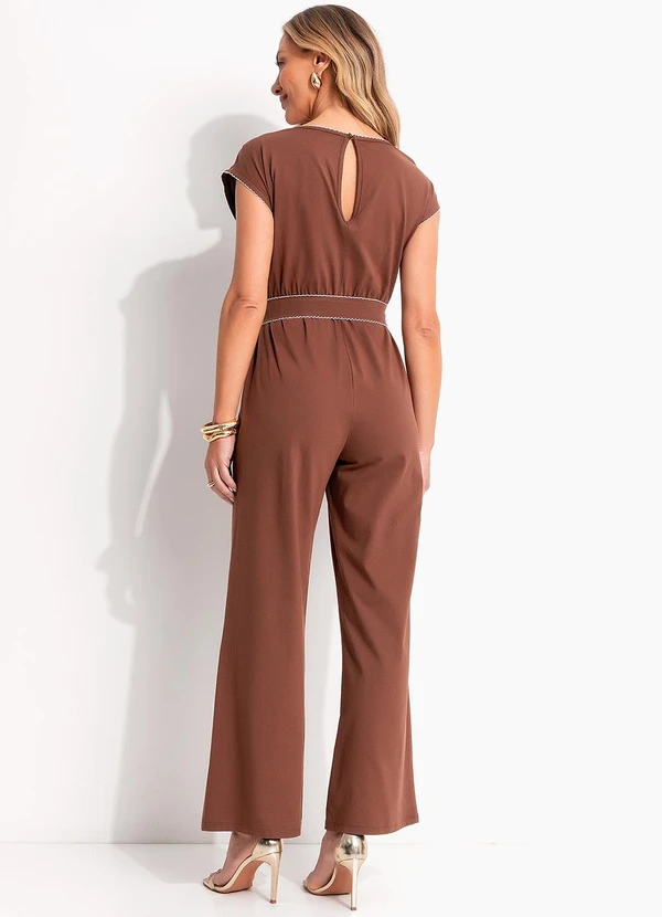 Quintess - Macacão Marrom em Malha de Algodão 2