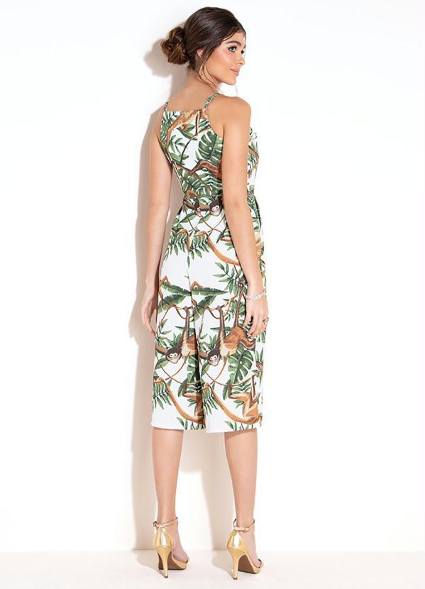 Quintess - Macacão  Pantacourt com Bolsos Bichos Verde 2