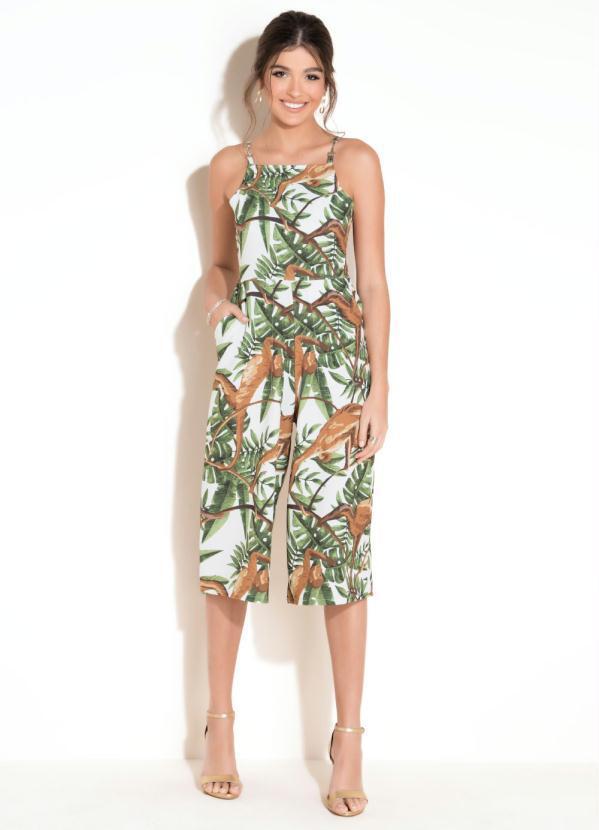 Quintess - Macacão  Pantacourt com Bolsos Bichos Verde 3